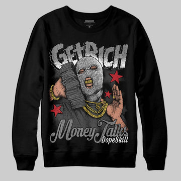 Jordan 4 “Black Cat” (2025) DopeSkill Sweatshirt Get Rich Graphic Streetwear - Black