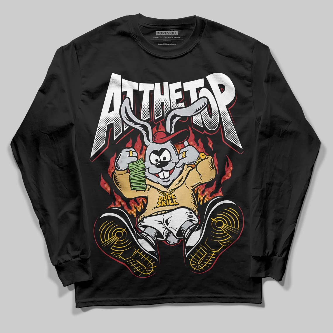 Jordan 12 Retro 'Taxi' 2025 DopeSkill Long Sleeve T-Shirt At The Top Graphic Streetwear - Black