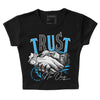 Jordan 2 Low "University Blue" DopeSkill Women's Crop Top Trust No One Graphic Streetwear - Black