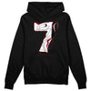 Jordan 7 Retro Cardinal DopeSkill Hoodie Sweatshirt No.7 Graphic Streetwear - Black 