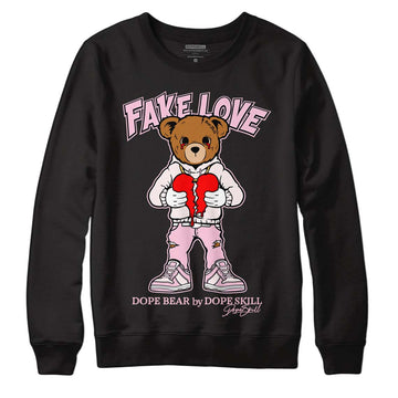 Dunk Low LX Pink Foam DopeSkill Sweatshirt Fake Love Graphic Streetwear - Black