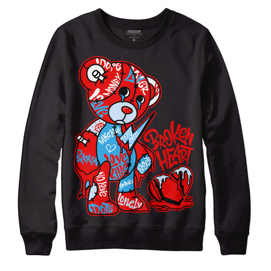  Jordan 11 Retro Cherry DopeSkill Sweatshirt Broken Heart Graphic Streetwear  - Black