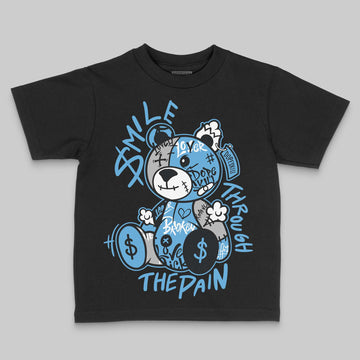 Jordan 14 Retro Black and University Blue DopeSkill Toddler Kids T-shirt Smile Through The Pain Graphic Streetwear - Black