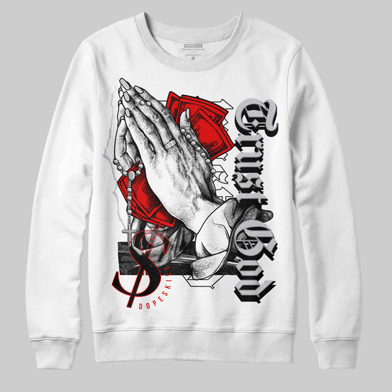 Jordan 2 Retro "Black Cement" DopeSkill Sweatshirt Trust God Graphic Streetwear - White