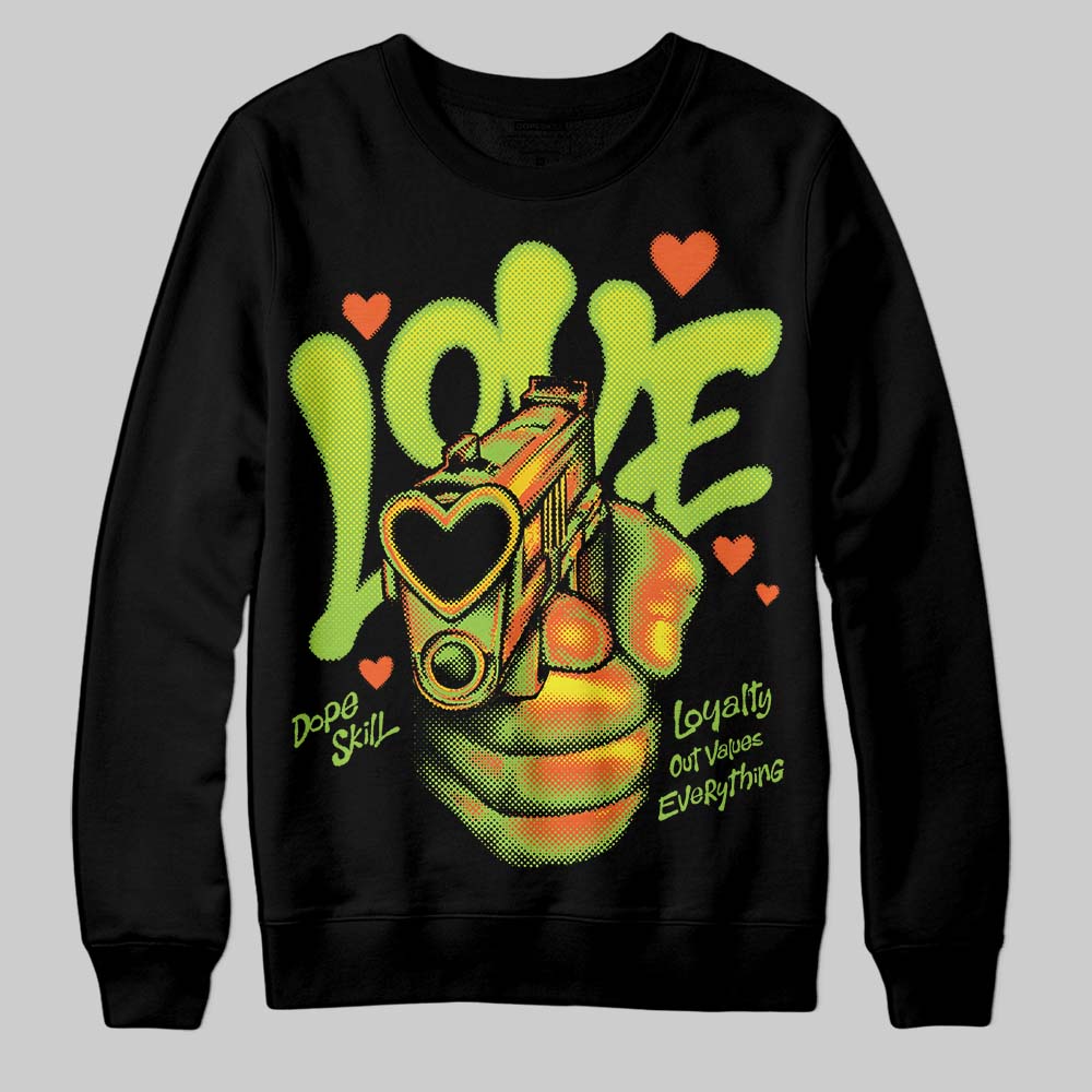 Neon Green Sneakers DopeSkill Sweatshirt Love Shot Graphic Streetwear - Black