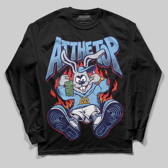 University Blue Sneakers DopeSkill Long Sleeve T-Shirt At The Top Graphic Streetwear - Black