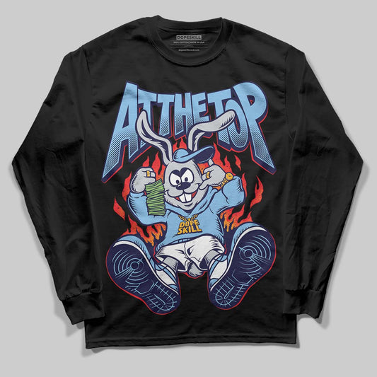 University Blue Sneakers DopeSkill Long Sleeve T-Shirt At The Top Graphic Streetwear - Black