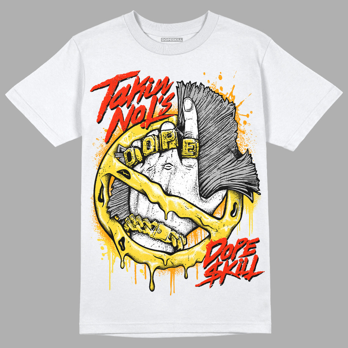 Jordan 4 Tour Yellow Thunder DopeSkill T-Shirt Takin No L's Graphic Streetwear - White 