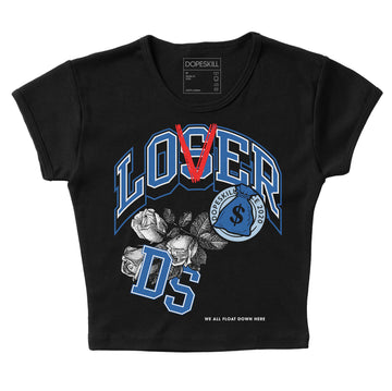 Jordan 11 Low “Space Jam” DopeSkill Women's Crop Top Loser Lover Graphic Streetwear - Black