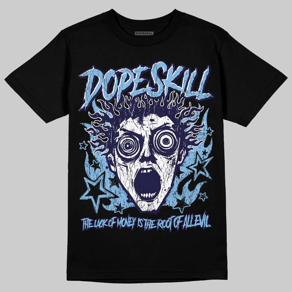 University Blue Sneakers DopeSkill T-Shirt Root of Evil Graphic Streetwear - Black