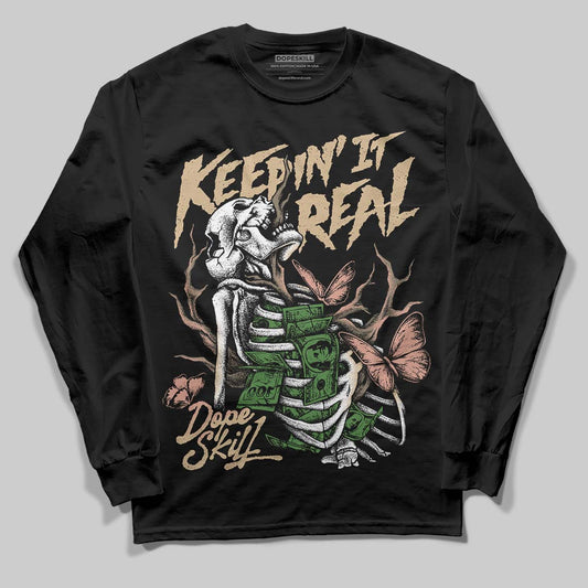 TAN Sneakers DopeSkill Long Sleeve T-Shirt Keepin' It Real Graphic Streetwear - Black
