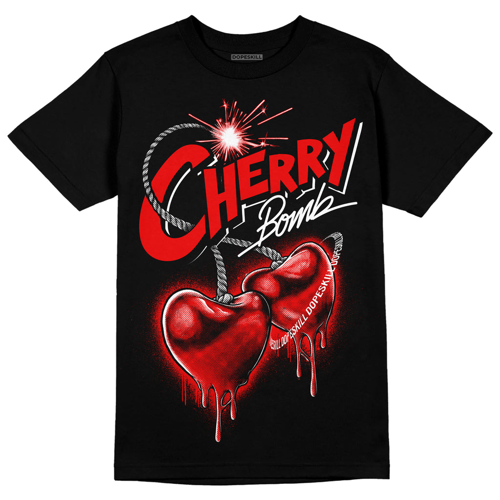 Jordan 11 Retro Cherry DopeSkill T-Shirt Cherry Bomb Graphic Streetwear - Black