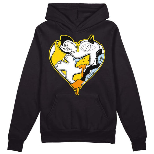 Jordan 6 “Yellow Ochre” DopeSkill Hoodie Sweatshirt Heart Jordan 6 Graphic Streetwear - Black