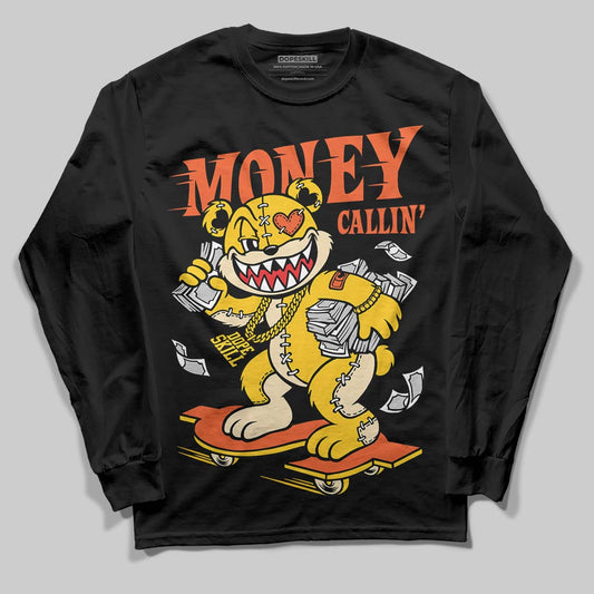 Yellow Sneakers DopeSkill Long Sleeve T-Shirt Money Callin' Graphic Streetwear - black
