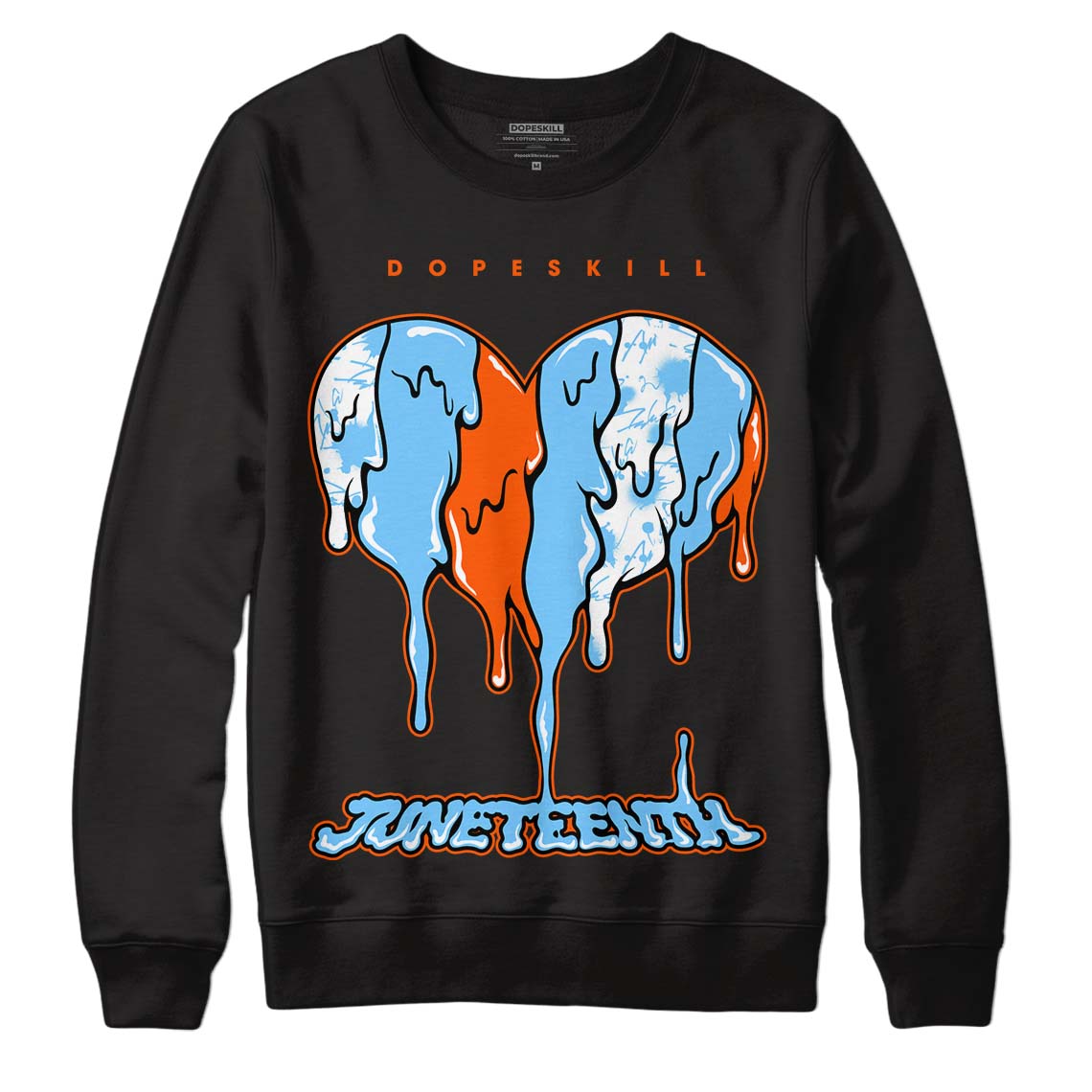 Dunk Low Futura University Blue DopeSkill Sweatshirt Juneteenth Heart Graphic Streetwear - Black