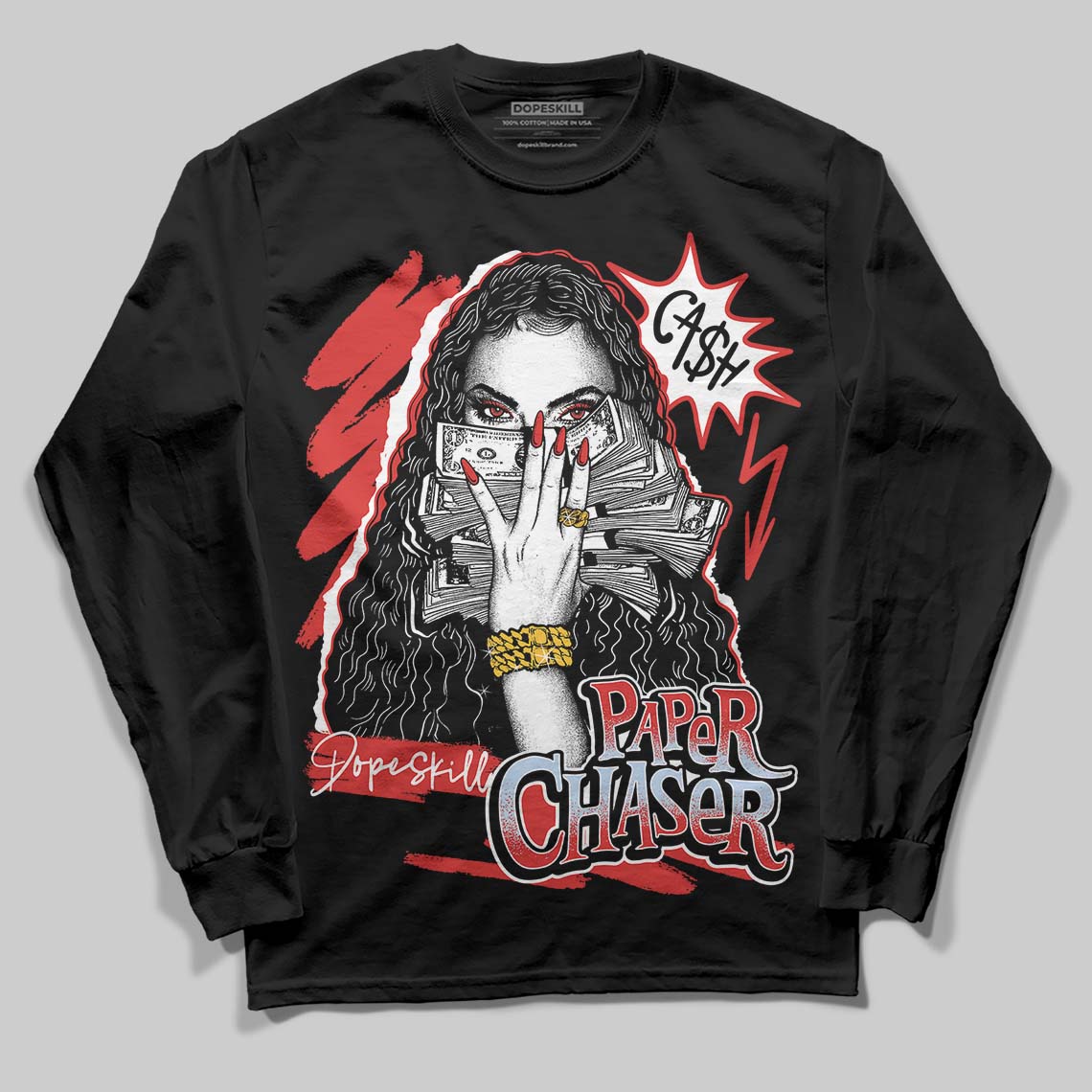 Jordan 6 “Reverse Infrared” DopeSkill Long Sleeve T-Shirt NPC Graphic Streetwear - Black