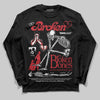 Jordan 5 Retro Fire Red Black Tongue (2025) DopeSkill Long Sleeve T-Shirt Broken Bones Graphic Streetwear - Black