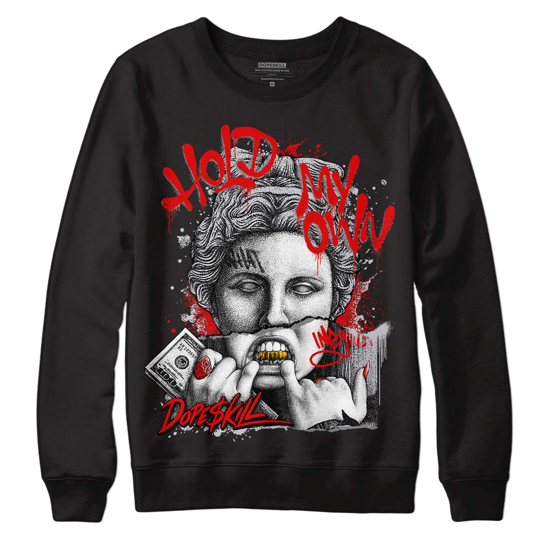 Jordan 2 Retro "Black Cement" DopeSkill Sweatshirt Hold My Own Graphic Streetwear - Black