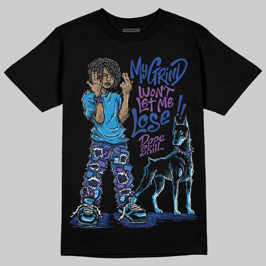 Royal Blue Sneakers DopeSkill T-Shirt My Grind Won't Let Me Lose Graphic Streetwear - Black