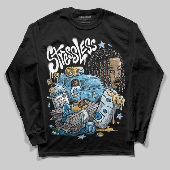 Jordan 4 Denim “Worn Blue” DopeSkill Long Sleeve T-Shirt Stressless Graphic Streetwear - Black