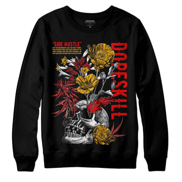 Red Sneakers DopeSkill Sweatshirt Side Hustle Graphic Streetwear - Black