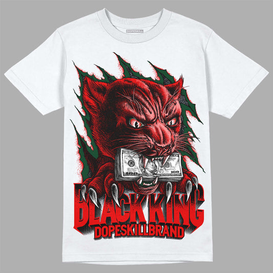 Jordan 2 White Fire Red DopeSkill T-Shirt Black King Graphic Streetwear - White 