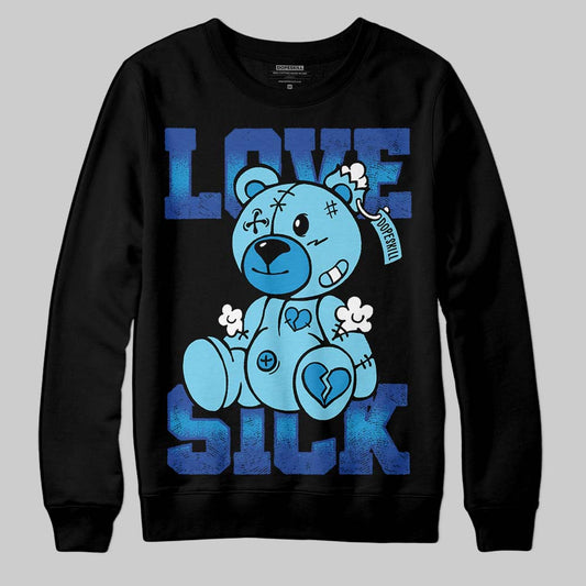 Royal Blue Sneakers DopeSkill Sweatshirt Love Sick Graphic Streetwear - Black