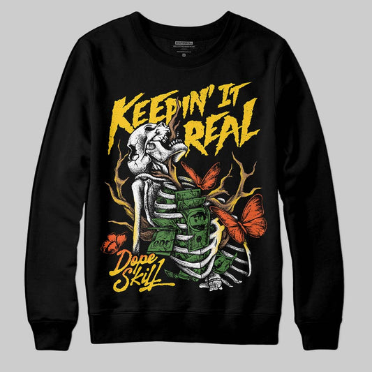 Yellow Sneakers DopeSkill Sweatshirt Keepin' It Real Graphic Streetwear - Black