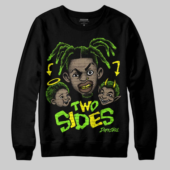 Neon Green Sneakers DopeSkill Sweatshirt Two Sides Graphic Streetwear - black