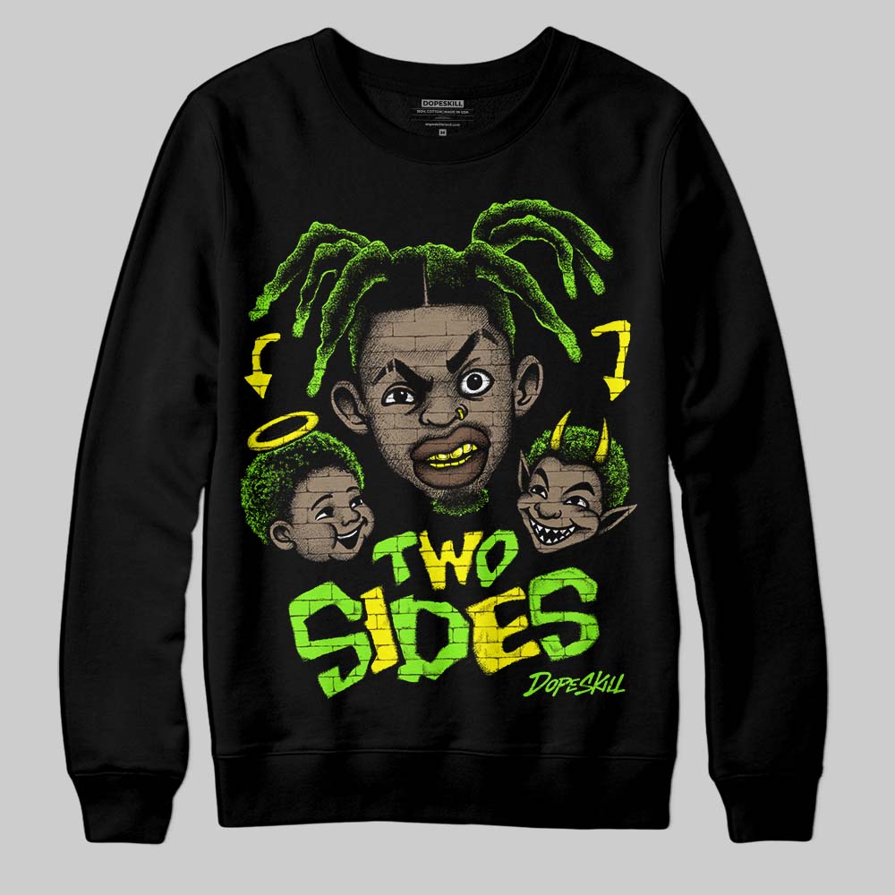 Neon Green Sneakers DopeSkill Sweatshirt Two Sides Graphic Streetwear - black