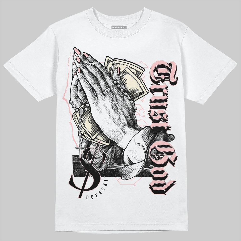 Jordan 1 High OG WMNS Washed Pink DopeSkill T-Shirt Trust God Graphic Streetwear - White