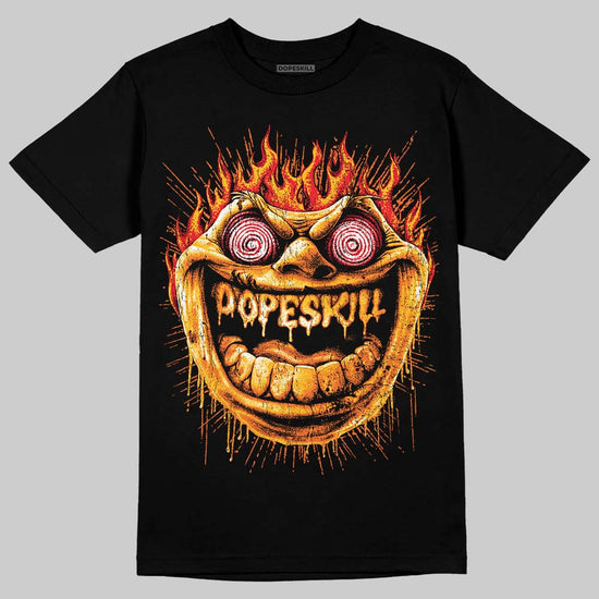 Orange, Black and White Sneakers DopeSkill T-Shirt Hellfire Graphic Streetwear - Black