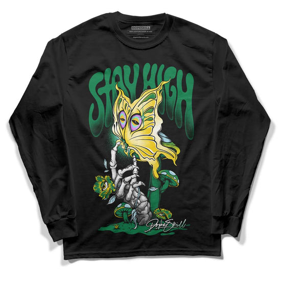 Jordan 5 “Lucky Green” DopeSkill Long Sleeve T-Shirt Stay High Graphic Streetwear - Black