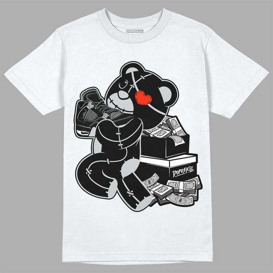 Jordan 4 Black Canvas DopeSkill T-Shirt Bear Steals Sneaker Graphic Streetwear - WHite