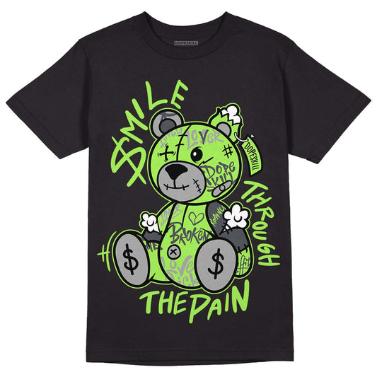 Jordan 5 Green Bean DopeSkill T-Shirt Smile Through The Pain Graphic Streetwear - Black