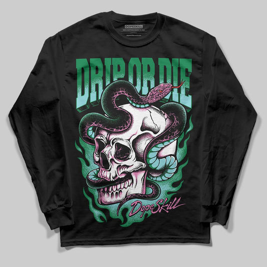 Green Sneakers DopeSkill Long Sleeve T-Shirt Drip or Die Graphic Streetwear - Black