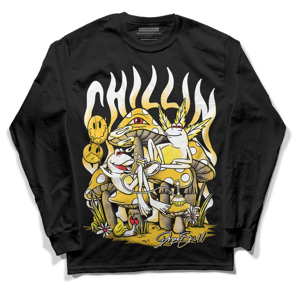 Jordan 4 Retro “Vivid Sulfur” DopeSkill Long Sleeve T-Shirt Chillin Graphic Streetwear - Black