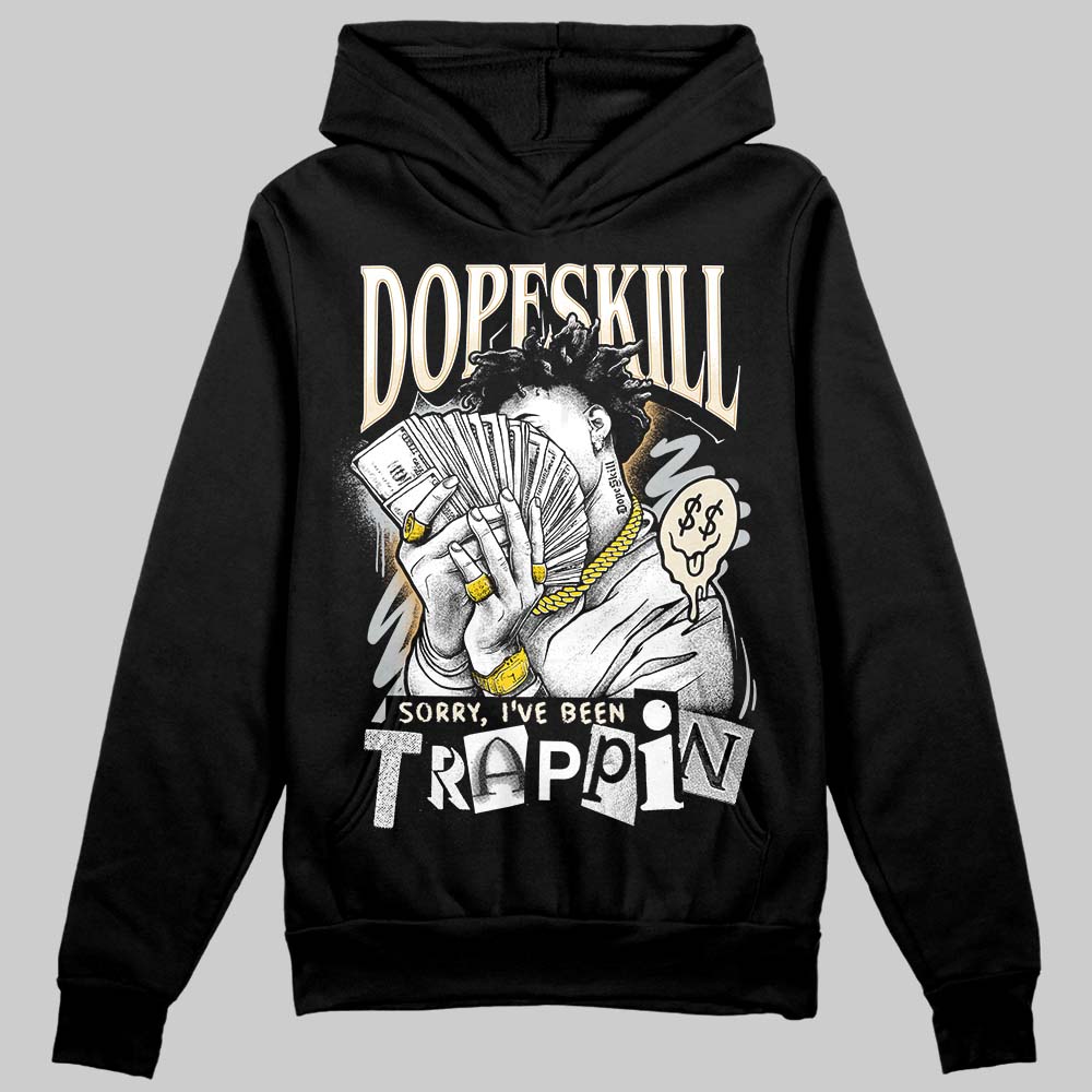 Jordan 5 Retro Reverse Metallic DopeSkill Hoodie Sweatshirt Sorry I've Been Trappin Graphic Streetwear - Black