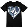 Jordan 1 Mid Diffused Blue DopeSkill T-Shirt Heart Jordan 1 Graphic Streetwear - Black