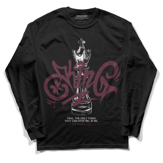 Jordan 5 Retro Burgundy (2023) DopeSkill Long Sleeve T-Shirt King Chess Graphic Streetwear - Black