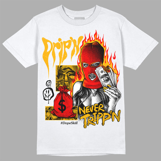 Dunk Low Championship Goldenrod (2021) DopeSkill T-Shirt Drip'n Never Tripp'n Graphic Streetwear - White