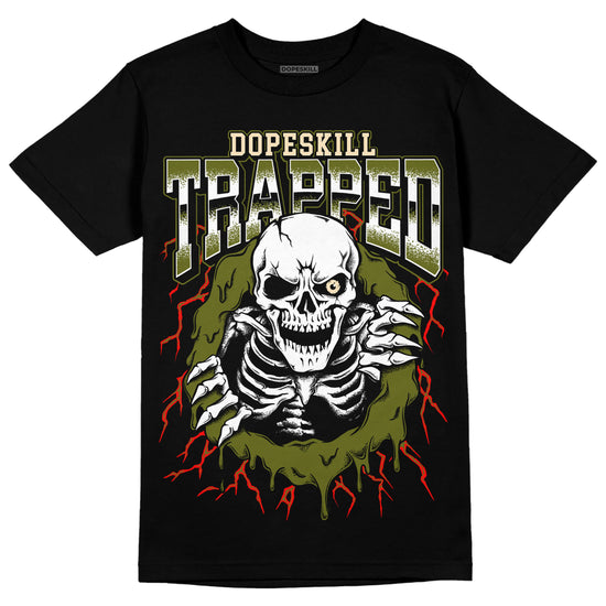 Travis Scott x Jordan 1 Low OG “Olive” DopeSkill T-Shirt Trapped Halloween Graphic Streetwear - Black