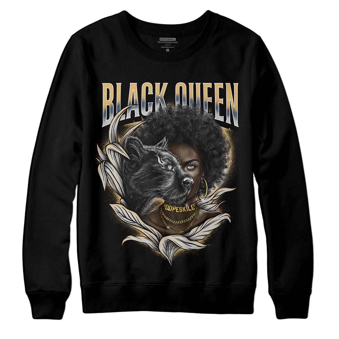 A Ma Maniere x Jordan 5 Dawn “Photon Dust” DopeSkill Sweatshirt New Black Queen Graphic Streetwear - Black