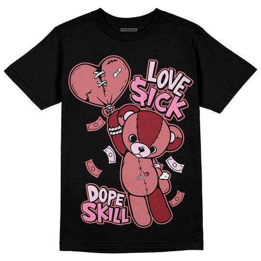Valentine's Day Collection DopeSkill T-Shirt Love Sick Graphic Streetwear - Black