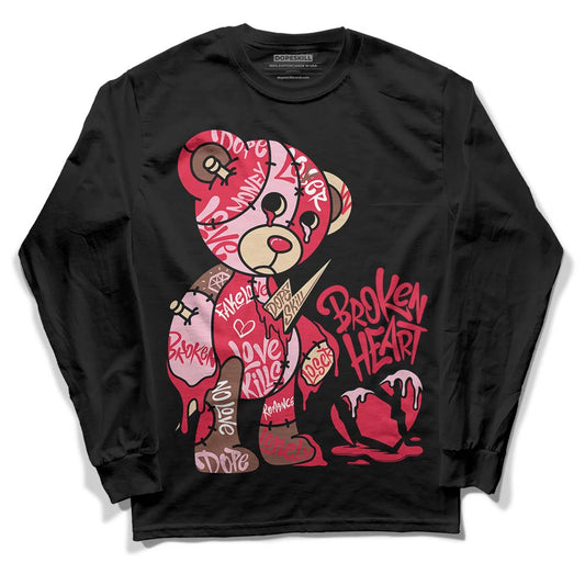 Dunk Low PRM Bacon DopeSkill Long Sleeve T-Shirt Broken Heart Graphic Streetwear - Black