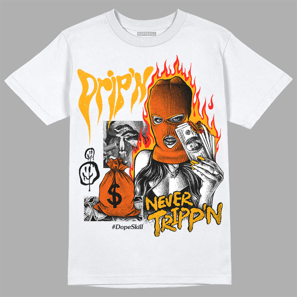 Jordan 12 Retro Black Taxi DopeSkill T-Shirt Drip'n Never Tripp'n Graphic Streetwear - White