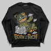 Olive Sneakers DopeSkill Long Sleeve T-Shirt Born To Be Rich Graphic Streetwear - Black