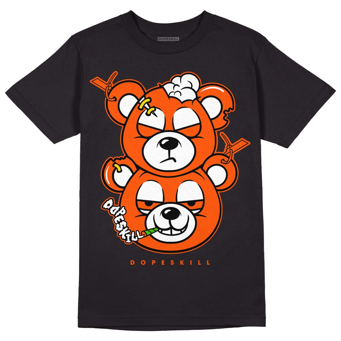 MSCHF Super Normal 2 Orange Milk DopeSkill T-Shirt New Double Bear Graphic Streetwear - Black