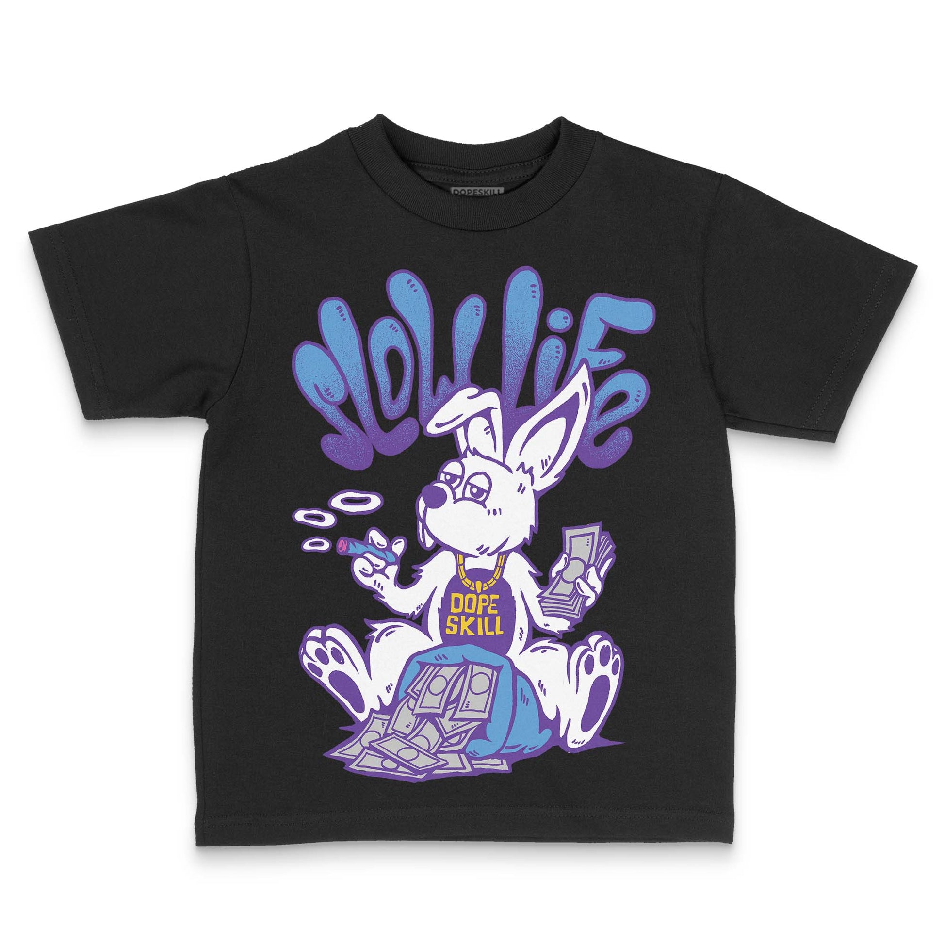 PURPLE Sneakers DopeSkill Toddler Kids T-shirt Slow Life Graphic Streetwear - Black
