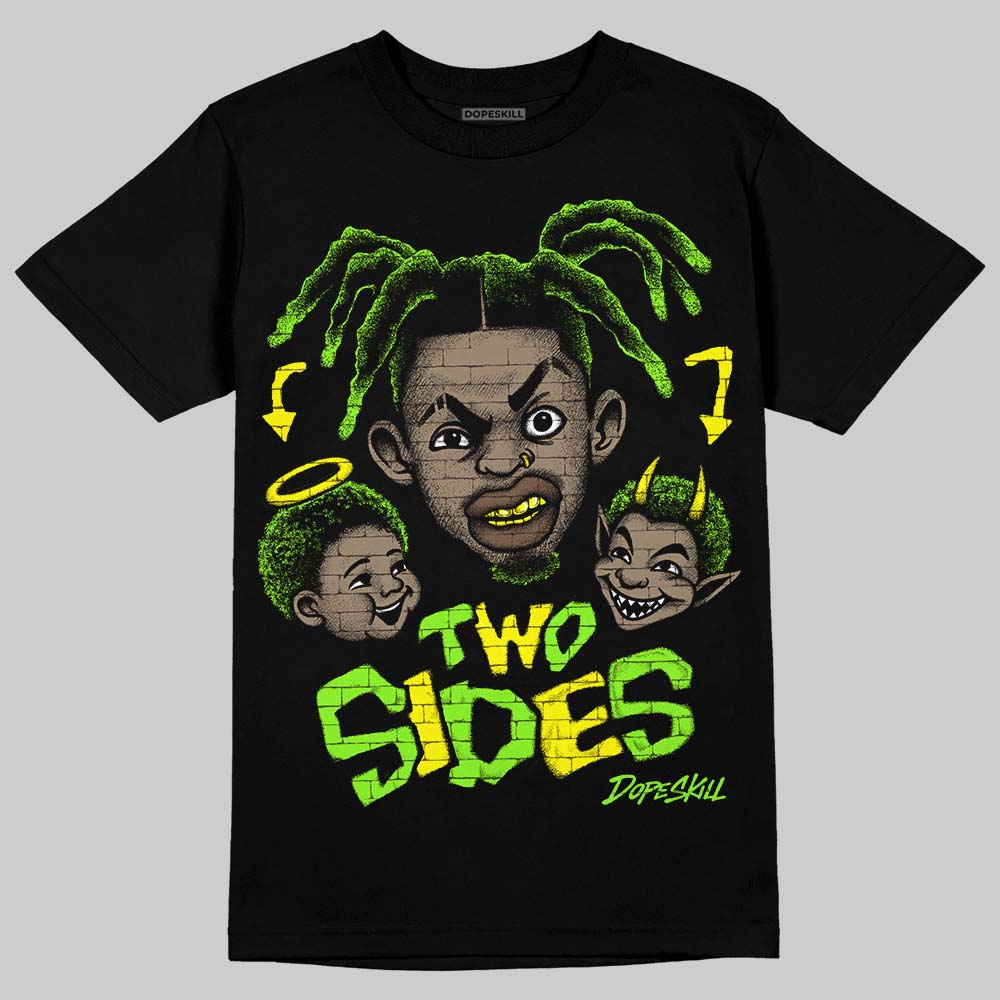 Neon Green Sneakers DopeSkill T-Shirt Two Sides Graphic Streetwear - Black